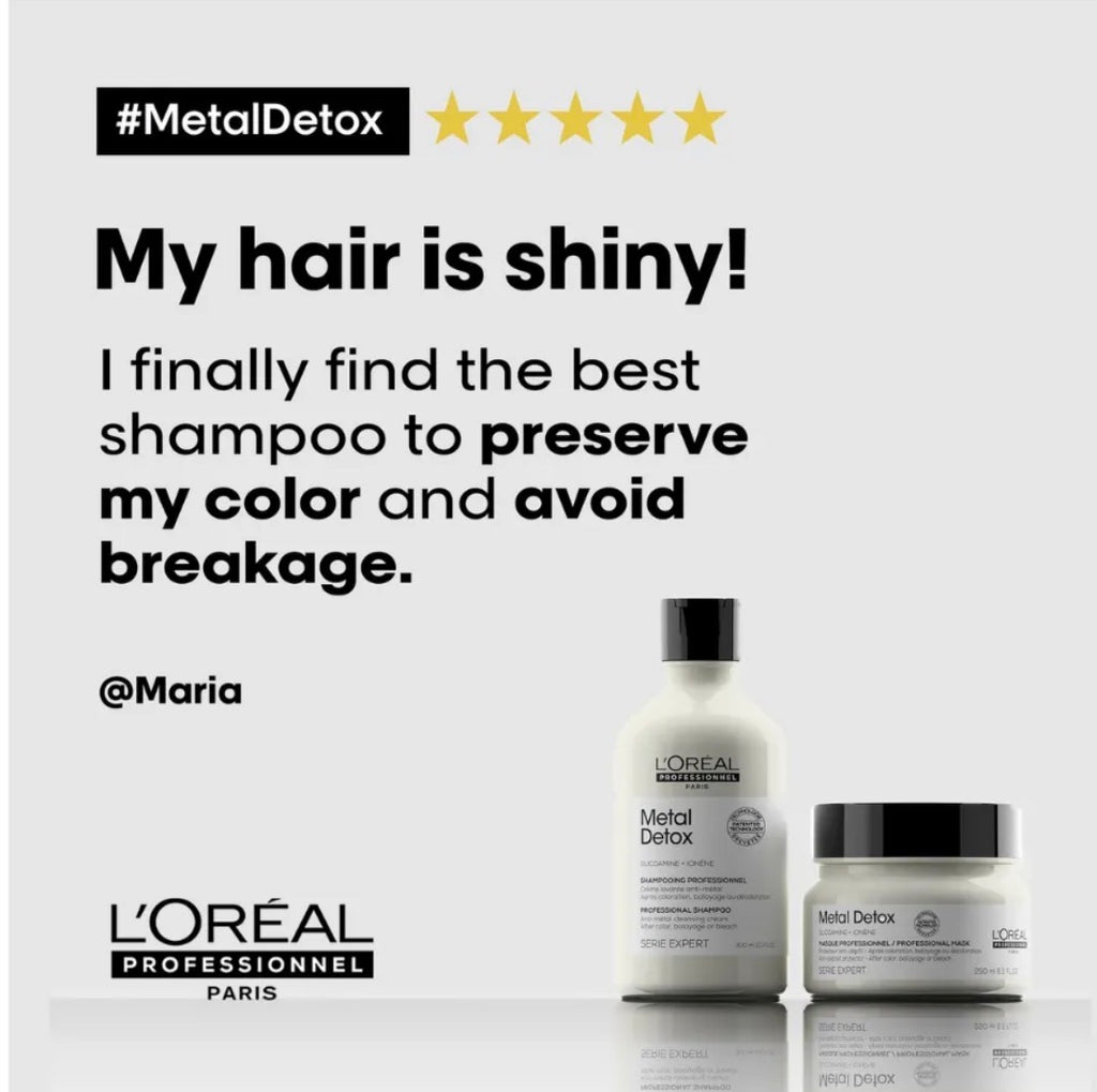ロレアル プロフェッショナル
[メタルデトックス] シャンプー＆ヘアマスクコンボ • 750ML