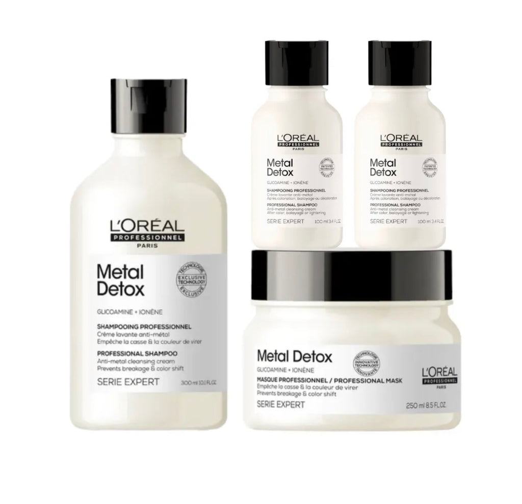 ロレアル プロフェッショナル
[メタルデトックス] シャンプー＆ヘアマスクコンボ • 750ML