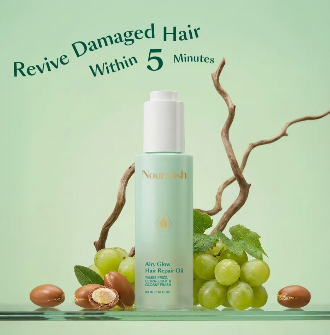 NOURWISH-エアリーグロウ ヘアリペアオイル • 50ML
